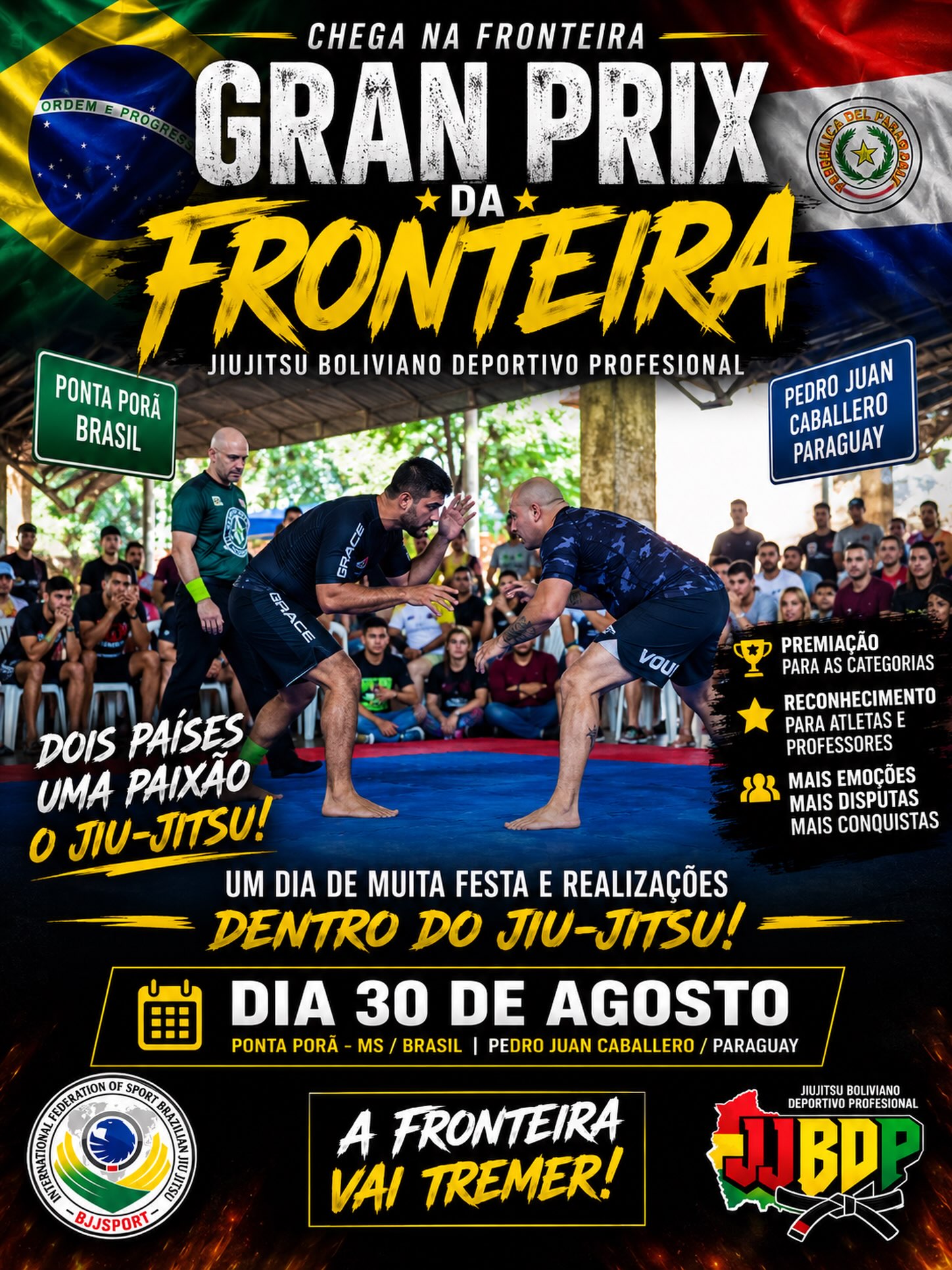 Gran Prix da Fronteira de Jiu-Jitsu une Ponta Porã e Pedro Juan Caballero em agosto