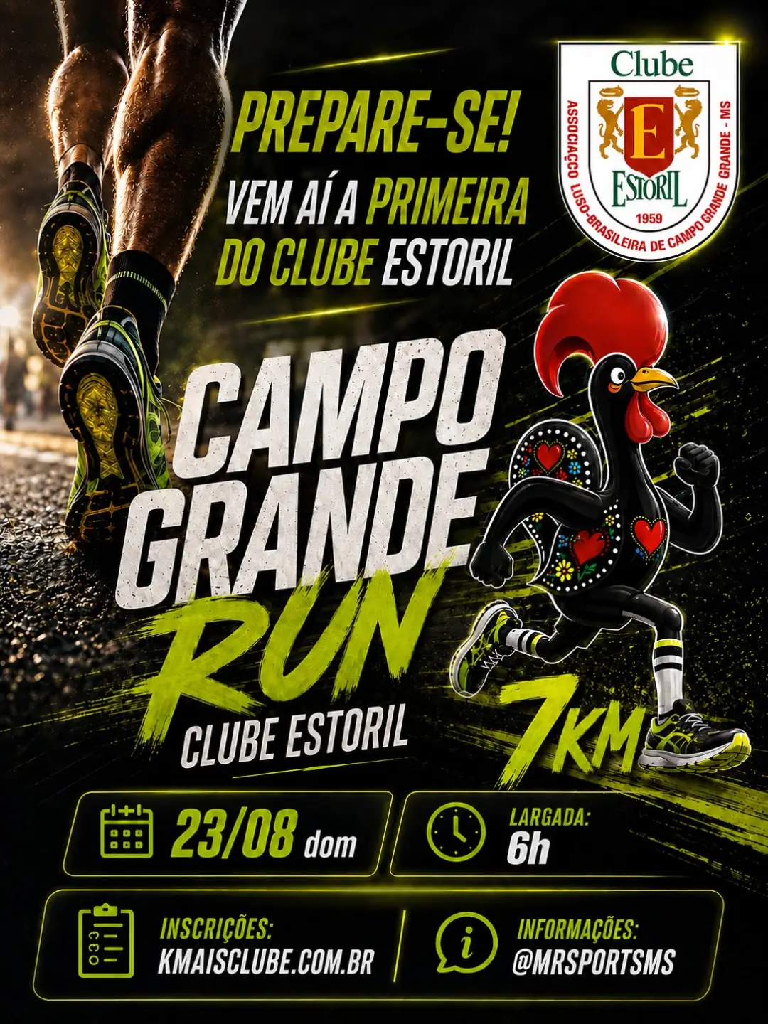 Campo Grande Run terá percurso de 7 km com largada no Clube Estoril