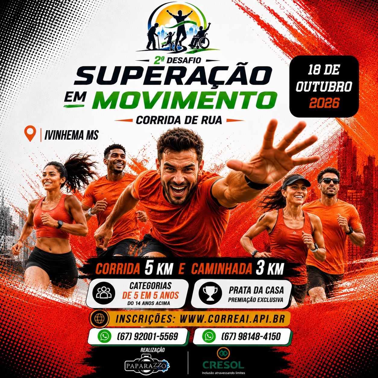 2º Desafio Superação em Movimento terá corrida e caminhada em Ivinhema