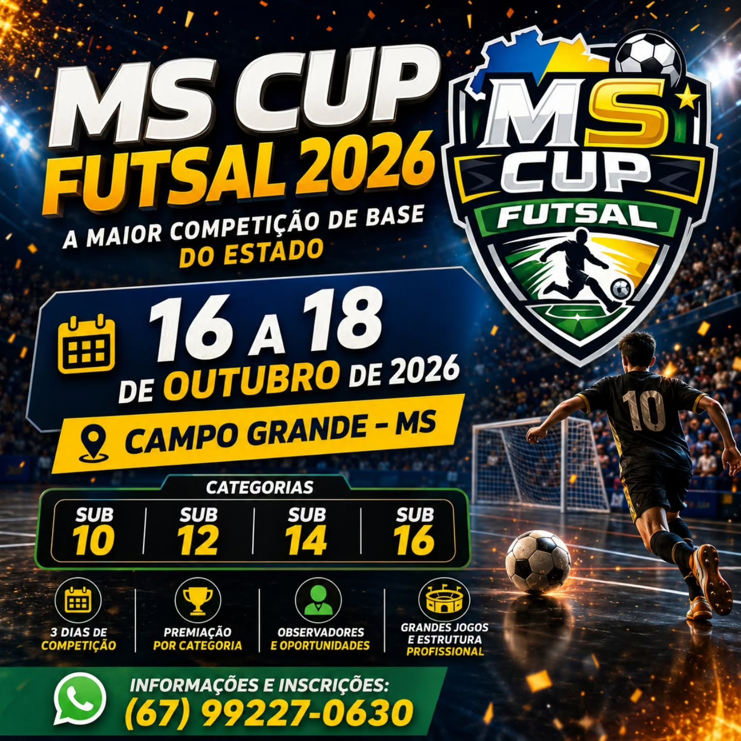 MS Cup Futsal 2026 reúne categorias de base em Campo Grande