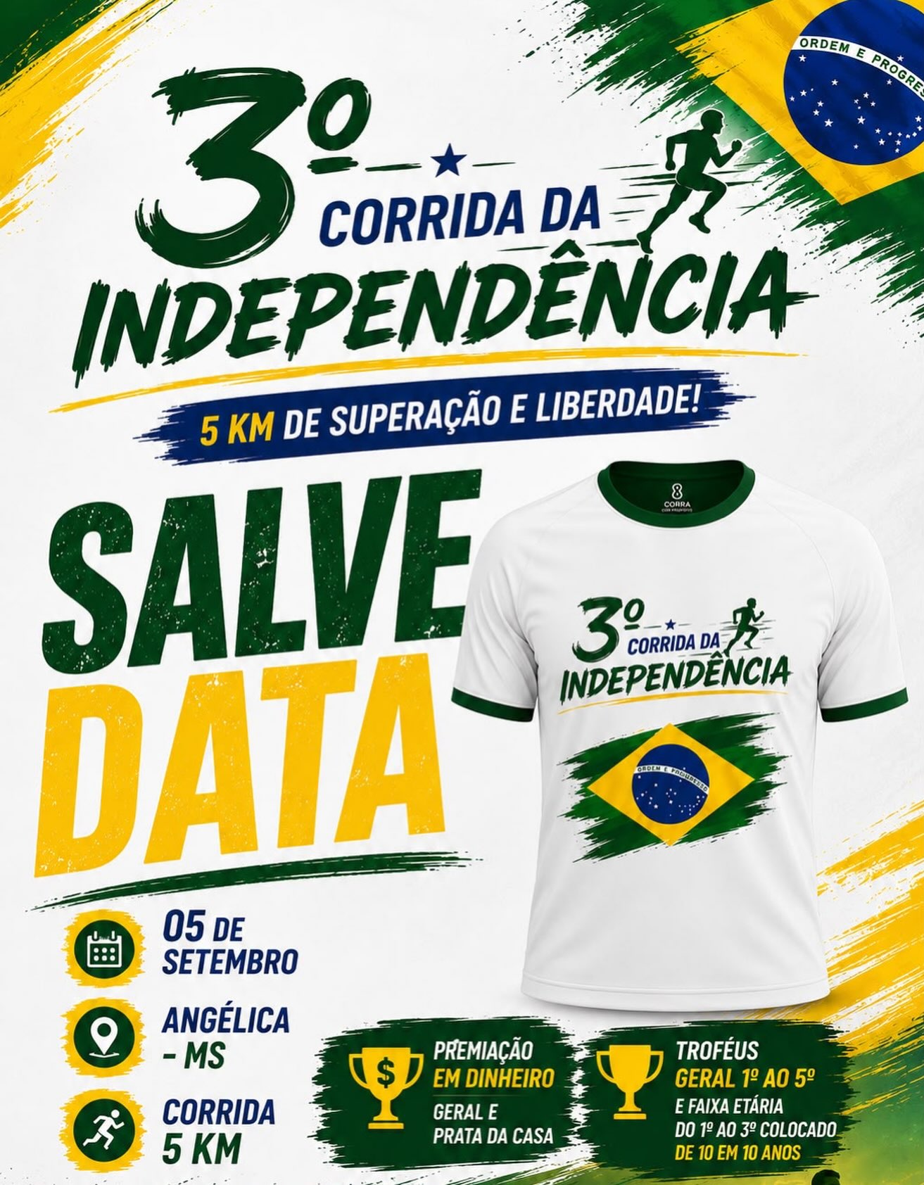3ª Corrida da Independência será realizada em Angélica com percurso de 5 km