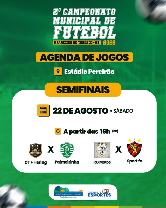 Semifinais do Campeonato Municipal prometem muita emoção no Estádio Pereirão