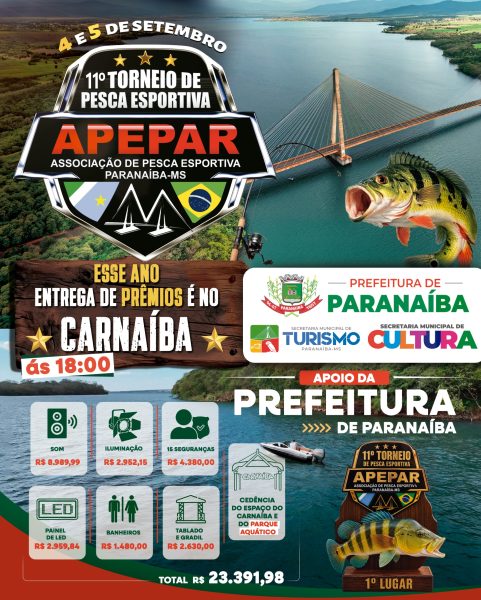 Paranaíba se prepara para o 11º Torneio de Pesca Esportiva