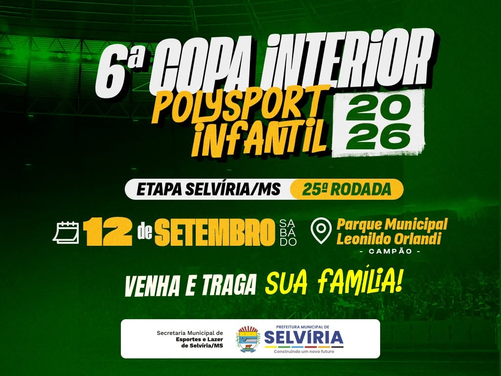 Selvíria recebe neste sábado rodada da Copa Interior Polysport Infantil 2026