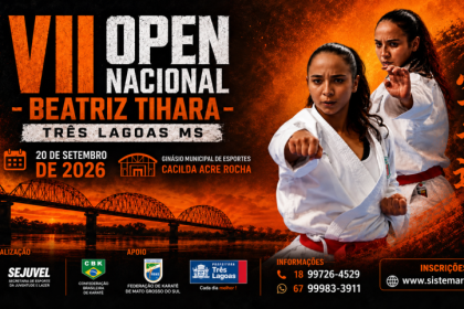 Três Lagoas sediará o VII Open Nacional de Karatê no dia 20 de setembro