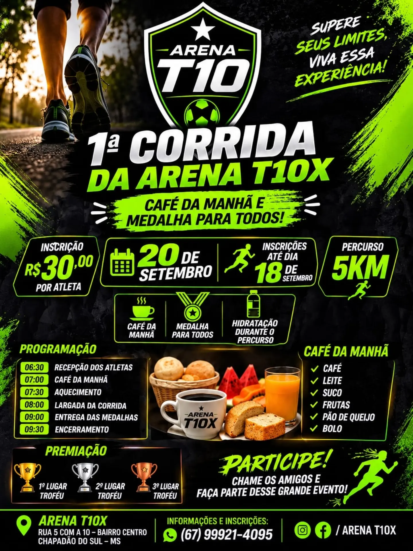 Arena T10X anuncia primeira corrida com medalhas e premiação