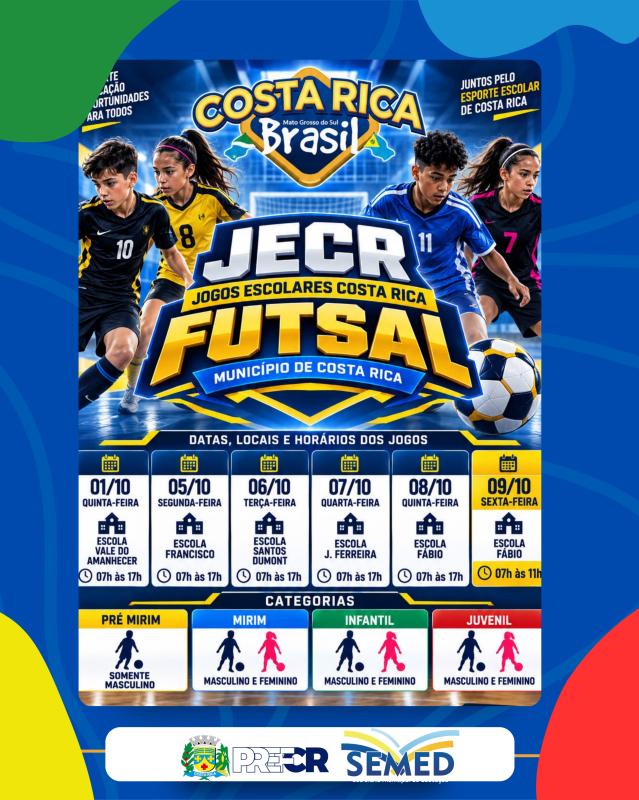 Jogos Escolares reúne estudantes de Costa Rica em programação de Futsal 